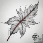 Tattoo sketch leaf with a vein, concept art f… – tattoo sketch (№1759000339_0, 27.09.2025 19:12) — tattoovalue.net