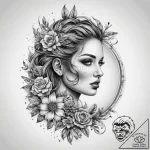 Tattoo sketch mirror, tattoo line art, vibran… – tattoo sketch (№1759001706_0, 27.09.2025 19:35) — tattoovalue.net