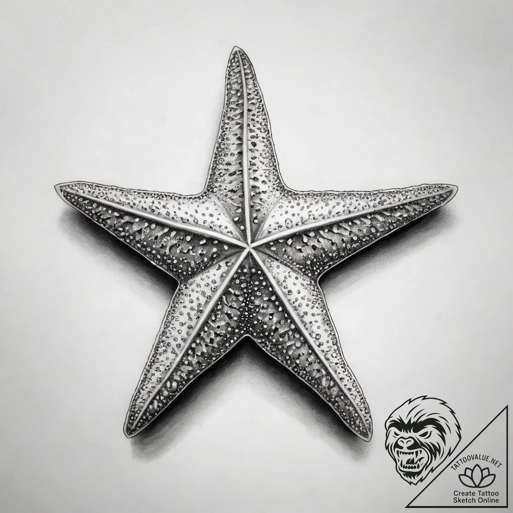 Tattoo sketch sea star - tattoo sketch (№1759005449_0, 27.09.2025 20:37) — tattoovalue.net
