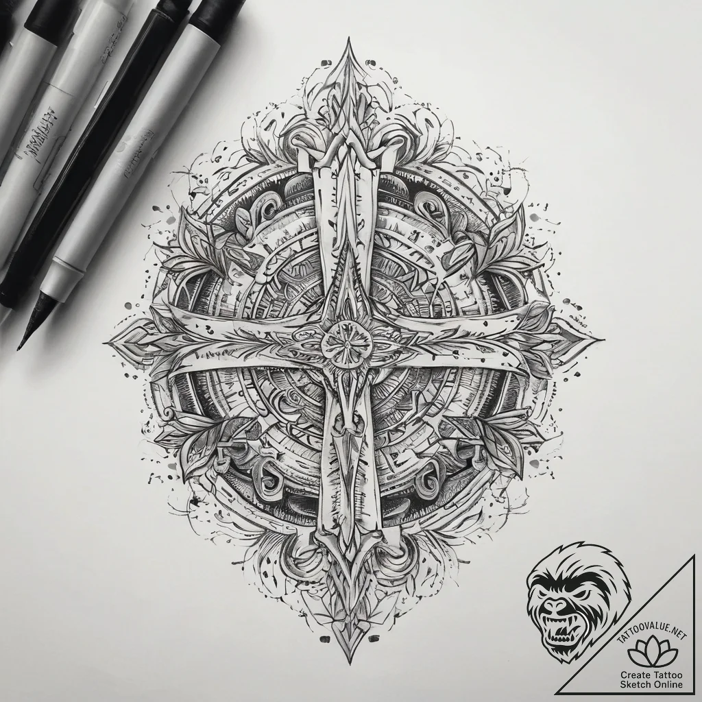 Tattoo sketch strength, tattoo line art, on a... - tattoo sketch (№1759005839_0, 27.09.2025 20:43) — tattoovalue.net