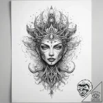 Tattoo sketch cosmic root – tattoo sketch (№1759006233_0, 27.09.2025 20:50) — tattoovalue.net