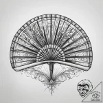 Tattoo sketch elegant fan open – tattoo sketch (№1759060341_0, 28.09.2025 11:52) — tattoovalue.net