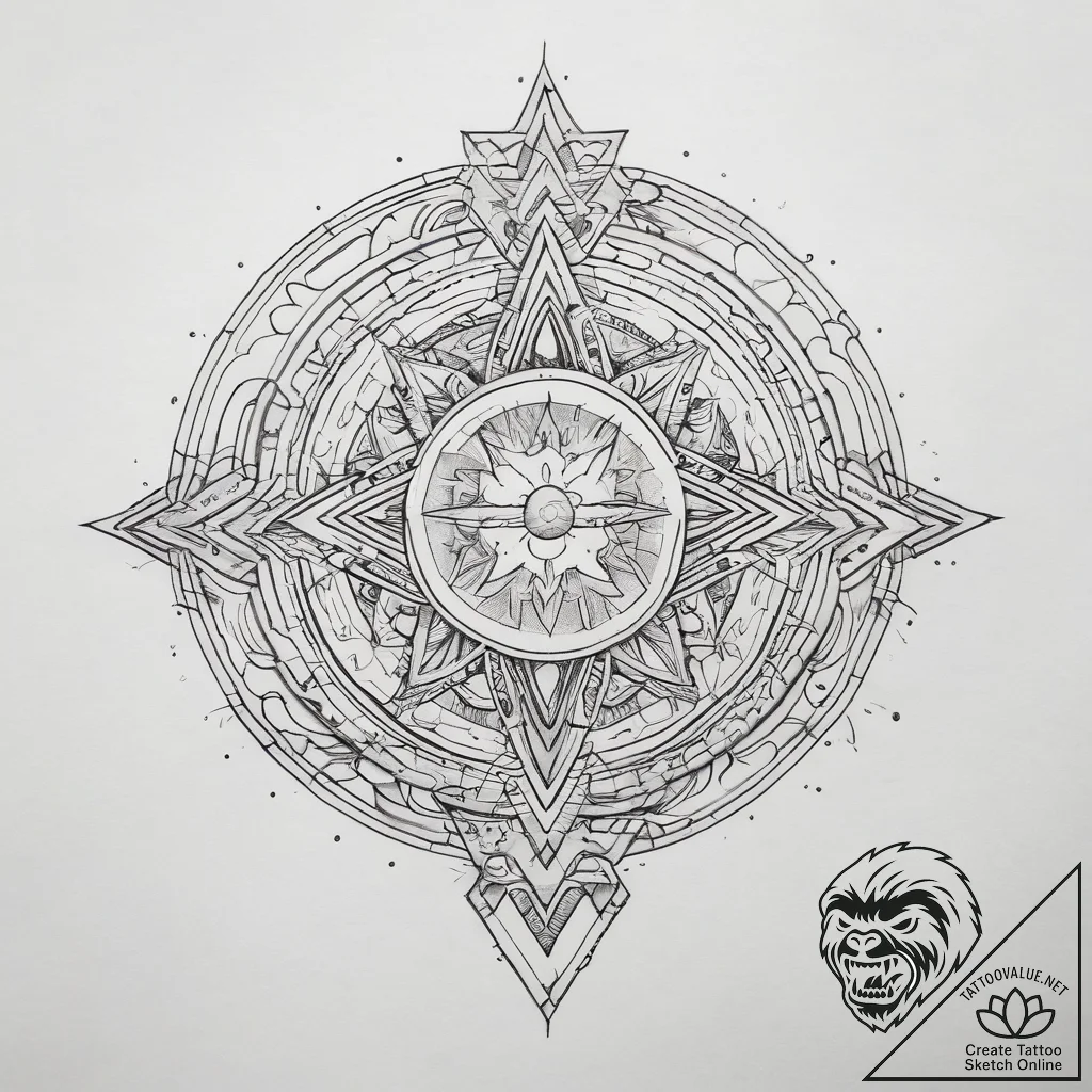 Tattoo sketch cosmic existence, tattoo drawin... - tattoo sketch (№1759060540_0, 28.09.2025 11:55) — tattoovalue.net