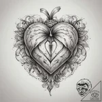 Tattoo sketch heart, ink illustration for tat… – tattoo sketch (№1759061315_0, 28.09.2025 12:08) — tattoovalue.net