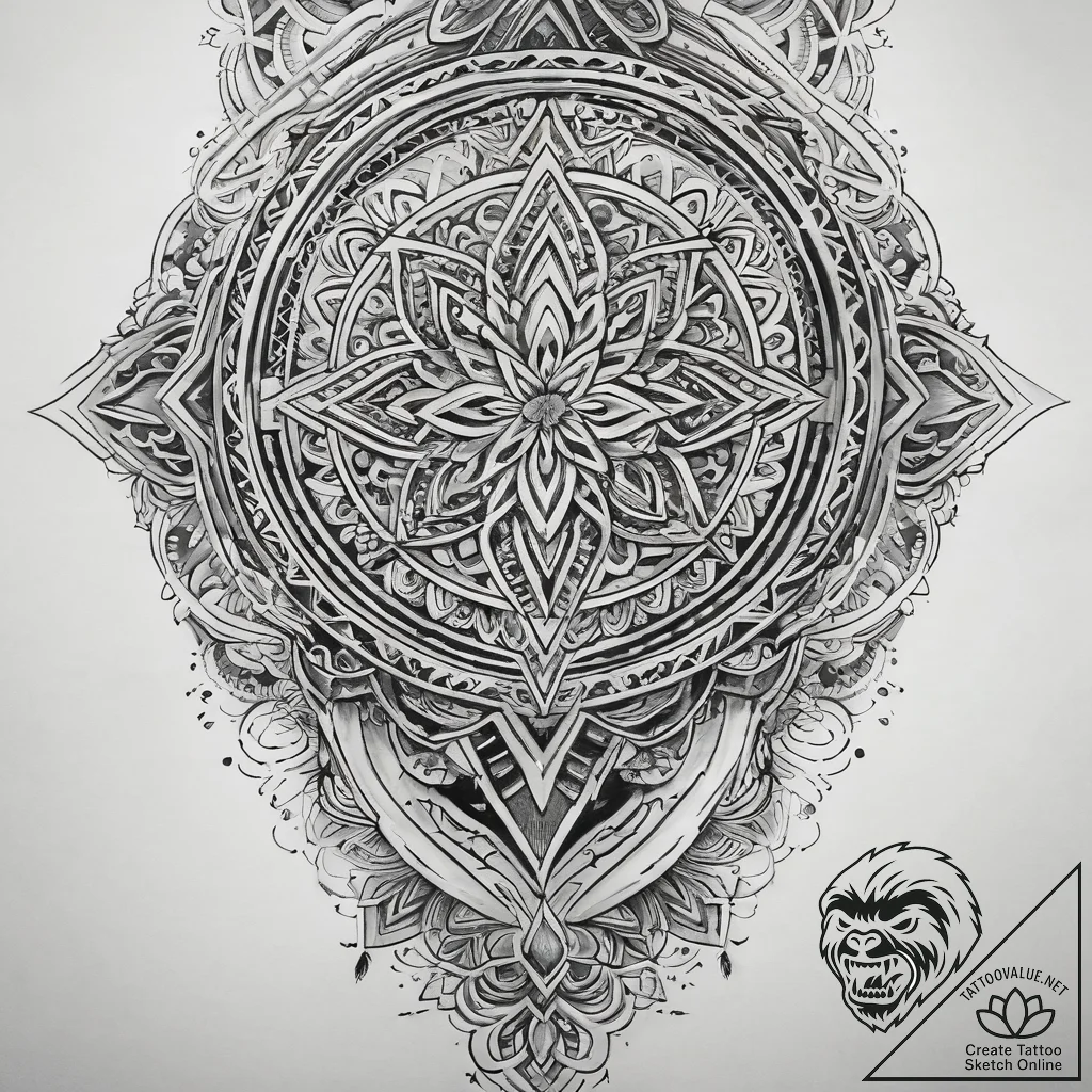 Tattoo sketch geometric pattern, artistic tat... - tattoo sketch (№1759062489_0, 28.09.2025 12:28) — tattoovalue.net