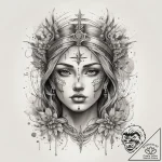 Tattoo sketch holy portrayal, tattoo flash sh… – tattoo sketch (№1759063074_0, 28.09.2025 12:37) — tattoovalue.net