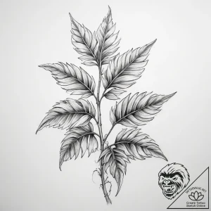 Tattoo sketch a symbolic plant – tattoo sketch (№1759063269_0, 28.09.2025 12:41) — tattoovalue.net