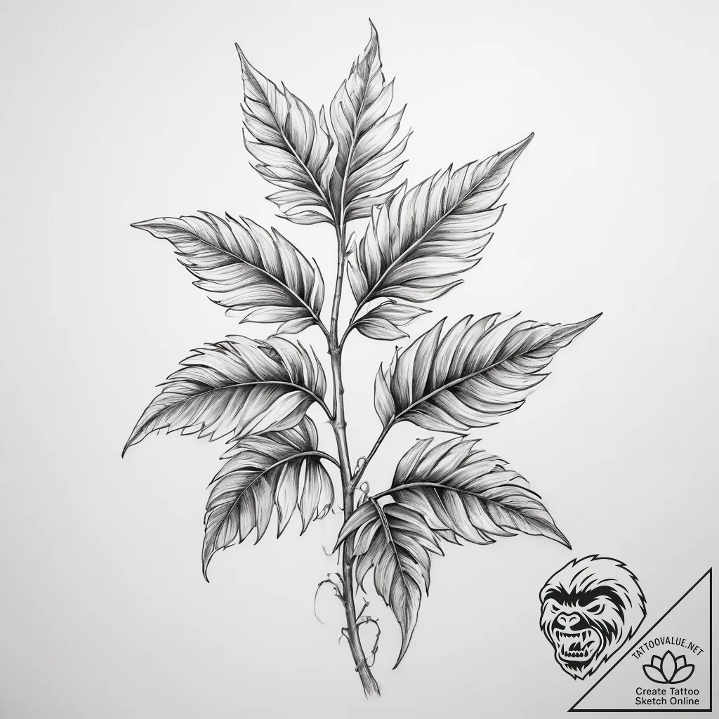 Tattoo sketch a symbolic plant - tattoo sketch (№1759063269_0, 28.09.2025 12:41) — tattoovalue.net
