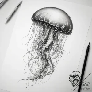Tattoo sketch jellyfish tattoo – tattoo sketch (№1759063849_0, 28.09.2025 12:50) — tattoovalue.net