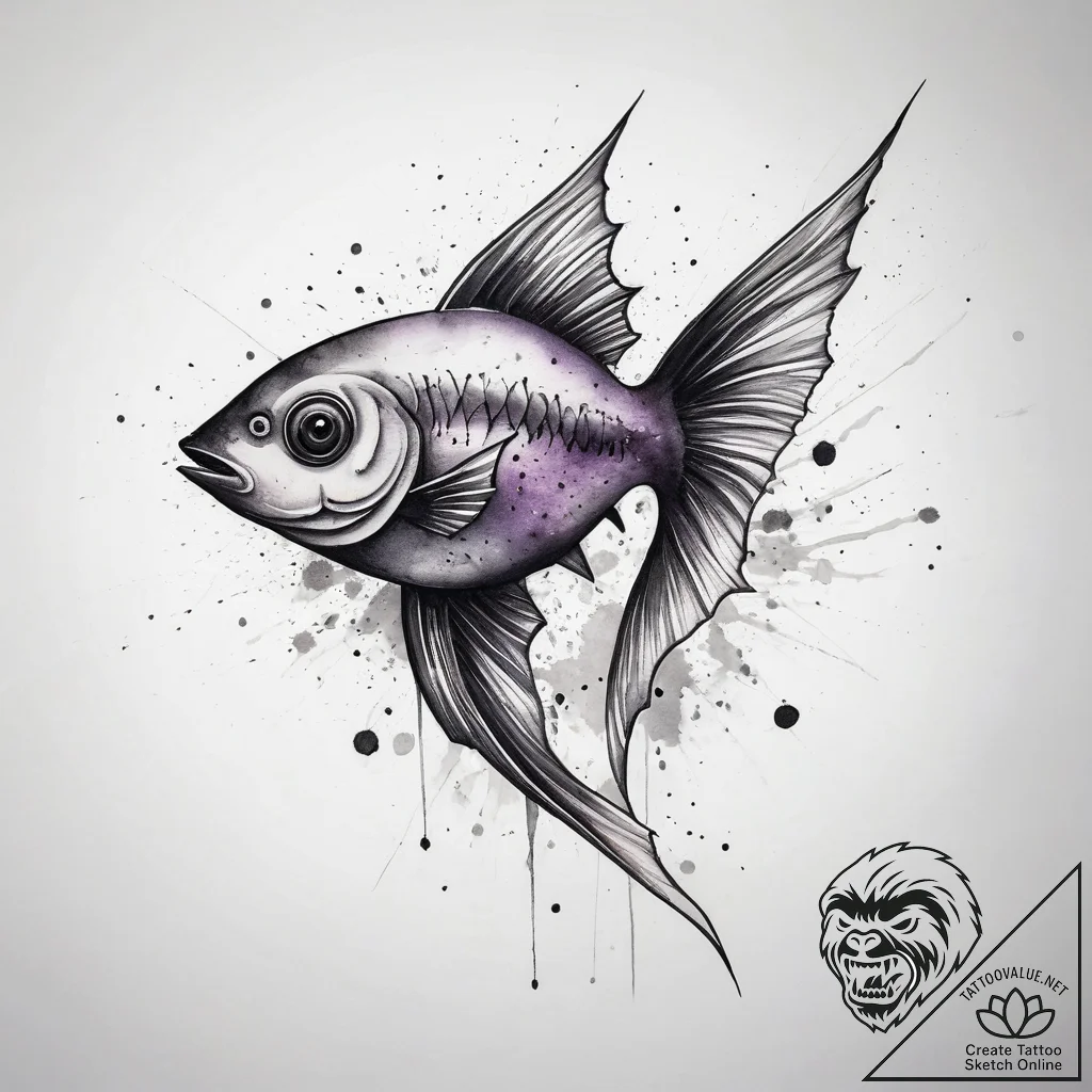 Tattoo sketch black neon tetra, tattoo drawin... - tattoo sketch (№1759065016_0, 28.09.2025 13:10) — tattoovalue.net