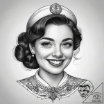 Tattoo sketch receptionist a person with a sm… – tattoo sketch (№1759065408_0, 28.09.2025 13:16) — tattoovalue.net