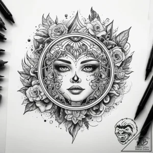 Tattoo sketch earth, tattoo flash sheet desig… – tattoo sketch (№1759066390_0, 28.09.2025 13:33) — tattoovalue.net