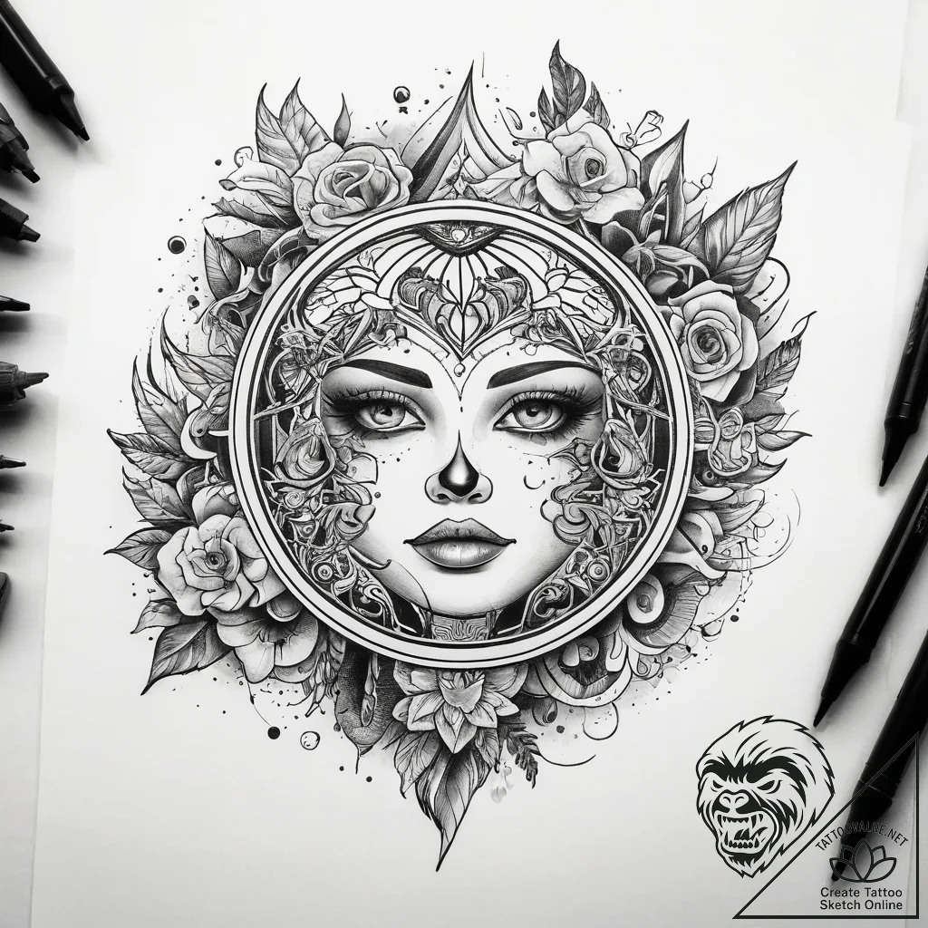 Tattoo sketch earth, tattoo flash sheet desig... - tattoo sketch (№1759066390_0, 28.09.2025 13:33) — tattoovalue.net
