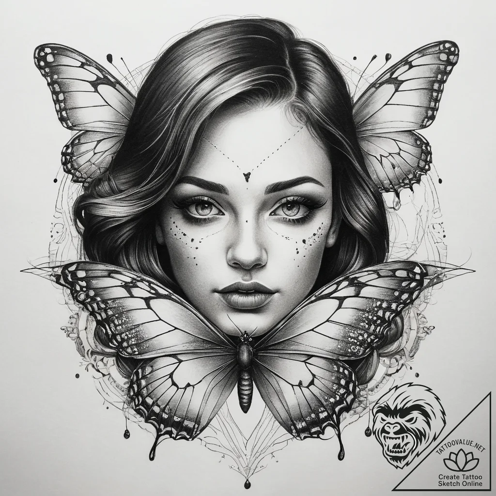 Tattoo sketch butterfly girl tattoo, tattoo l... - tattoo sketch (№1759067761_0, 28.09.2025 13:56) — tattoovalue.net