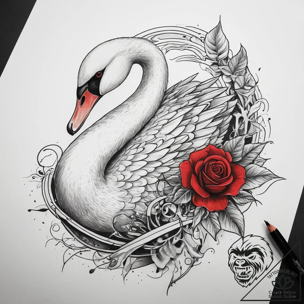 Tattoo sketch mute swan, tattoo line art, chi... - tattoo sketch (№1759067958_0, 28.09.2025 13:59) — tattoovalue.net