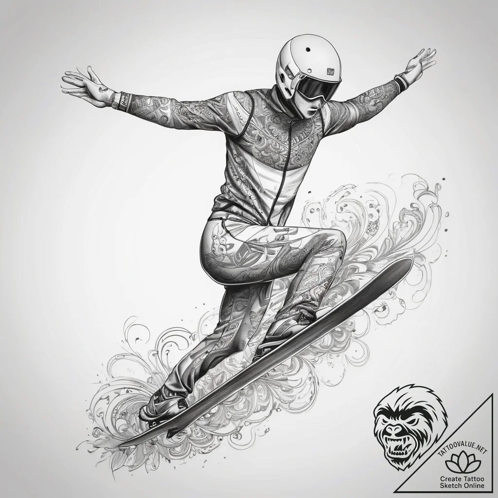 Tattoo sketch ski jumping person jumping, tat... - tattoo sketch (№1759068350_0, 28.09.2025 14:05) — tattoovalue.net