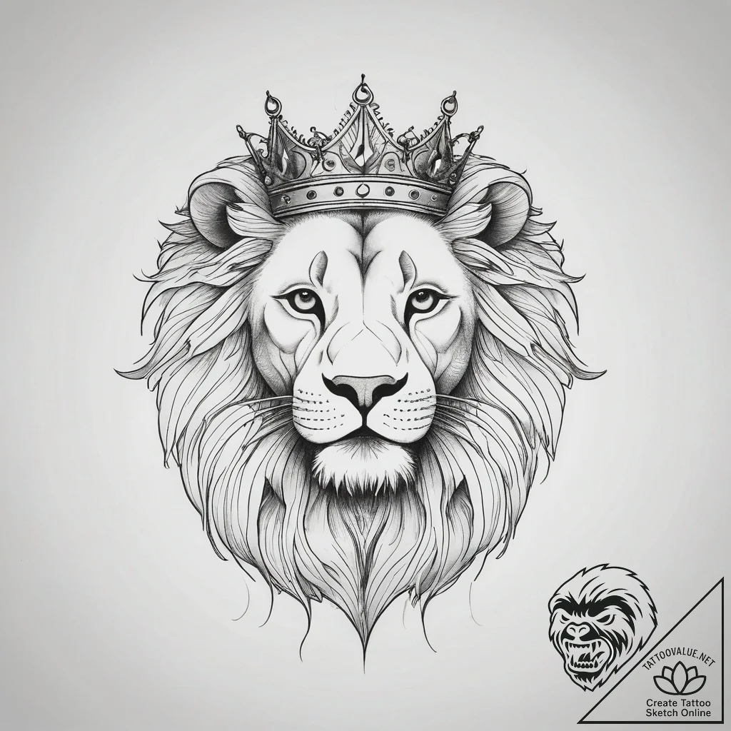 Tattoo sketch узор в виде льва с короной, tat... - tattoo sketch (№1759068546_0, 28.09.2025 14:09) — tattoovalue.net