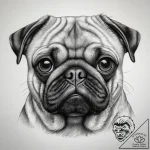 Tattoo sketch pug, artistic tattoo sketch, re… – tattoo sketch (№1759069524_0, 28.09.2025 14:25) — tattoovalue.net