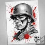 Tattoo sketch soldier with a pencil, tattoo s… – tattoo sketch (№1759071278_0, 28.09.2025 14:54) — tattoovalue.net