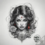 Tattoo sketch cosmic portrayal, concept art f… – tattoo sketch (№1759071668_0, 28.09.2025 15:01) — tattoovalue.net