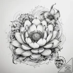 Tattoo sketch lotus with a quote, concept art… – tattoo sketch (№1759072068_0, 28.09.2025 15:07) — tattoovalue.net