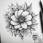 Tattoo sketch flower, tattoo flash sheet desi… – tattoo sketch (№1759072850_0, 28.09.2025 15:20) — tattoovalue.net