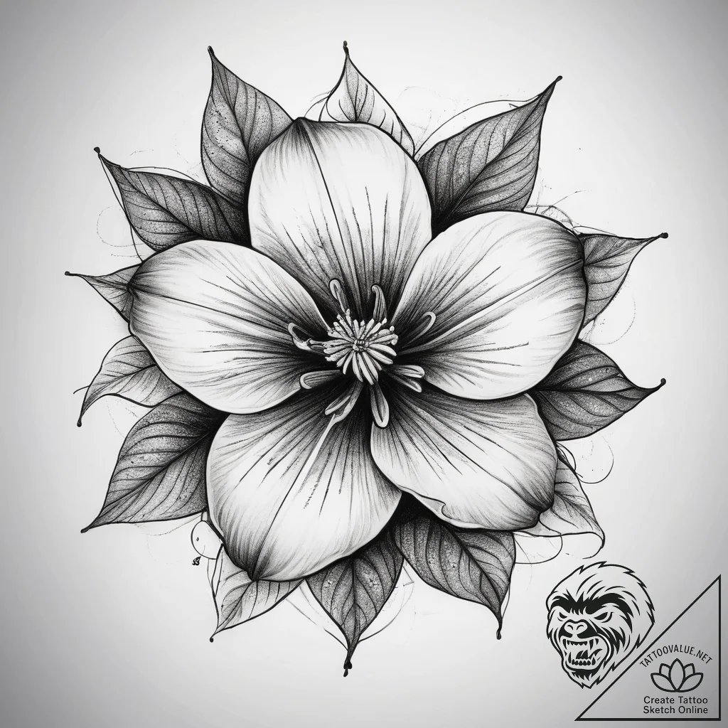 Tattoo sketch eggplant flower, tattoo drawing... - tattoo sketch (№1759073043_0, 28.09.2025 15:24) — tattoovalue.net