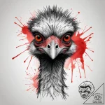 Tattoo sketch puns an emu that says “i’m an e… – tattoo sketch (№1759073826_0, 28.09.2025 15:37) — tattoovalue.net