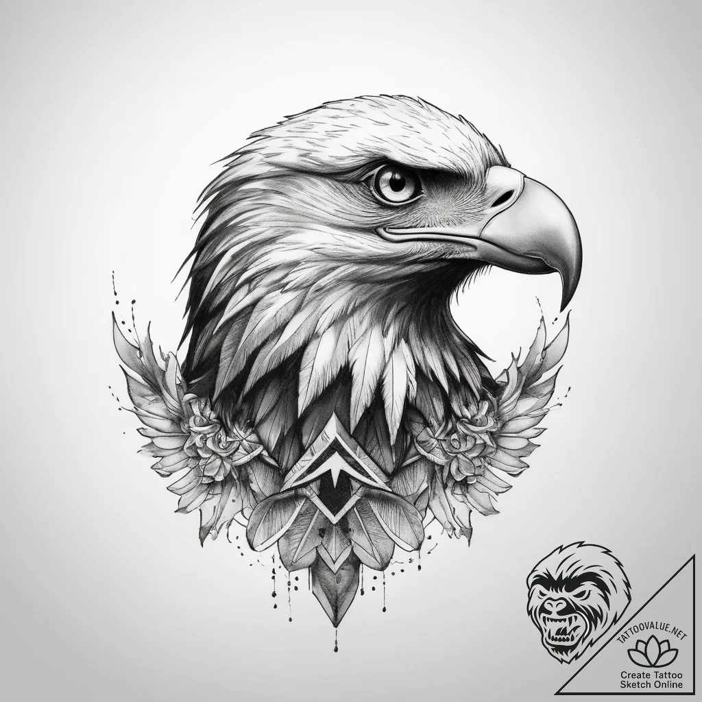Tattoo sketch орел - tattoo sketch (№1759074216_0, 28.09.2025 15:43) — tattoovalue.net