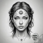 Tattoo sketch cosmic person – tattoo sketch (№1759074605_0, 28.09.2025 15:50) — tattoovalue.net