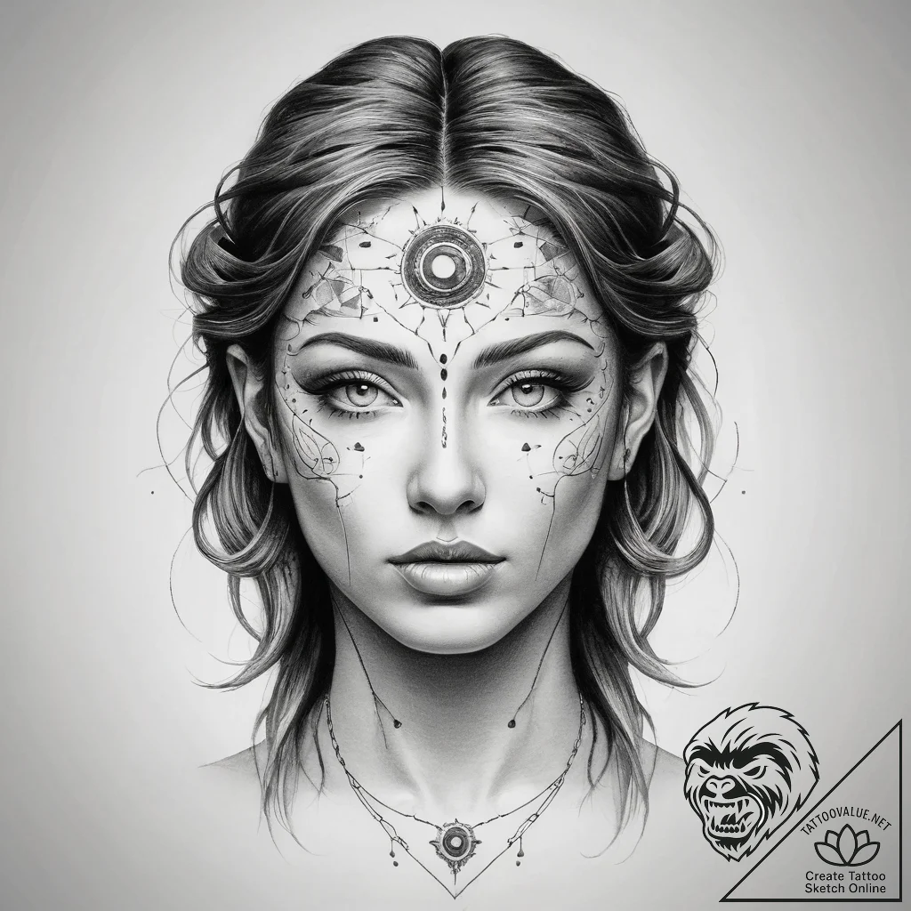 Tattoo sketch cosmic person - tattoo sketch (№1759074605_0, 28.09.2025 15:50) — tattoovalue.net