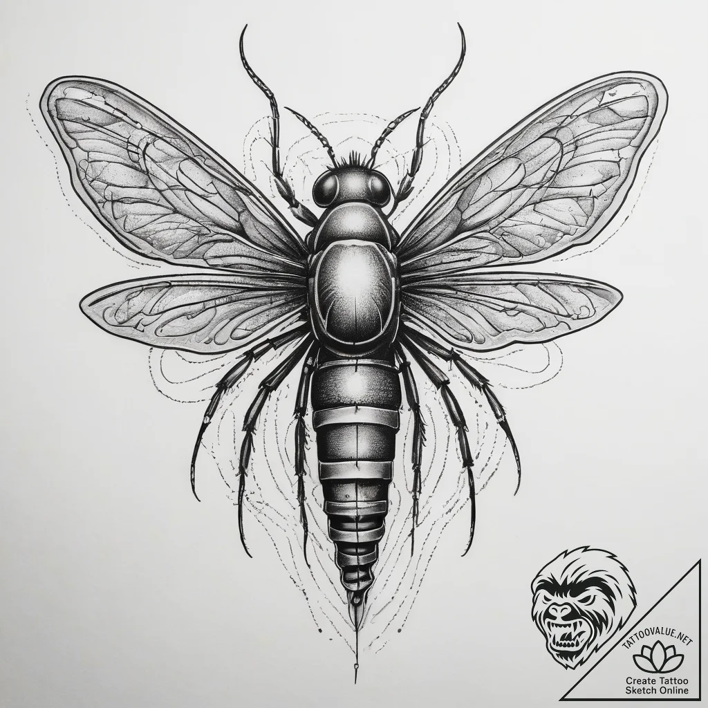 Tattoo sketch stonefly, tattoo flash sheet de... - tattoo sketch (№1759075193_0, 28.09.2025 15:59) — tattoovalue.net