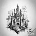 Tattoo sketch castle – tattoo sketch (№1759075388_0, 28.09.2025 16:03) — tattoovalue.net
