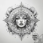 Tattoo sketch cosmic scene – tattoo sketch (№1759075581_0, 28.09.2025 16:06) — tattoovalue.net