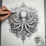 Tattoo sketch hands with an octopus, tattoo d… – tattoo sketch (№1759075776_0, 28.09.2025 16:09) — tattoovalue.net