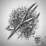 Tattoo sketch scissors, tattoo flash sheet de… – tattoo sketch (№1759075971_0, 28.09.2025 16:12) — tattoovalue.net
