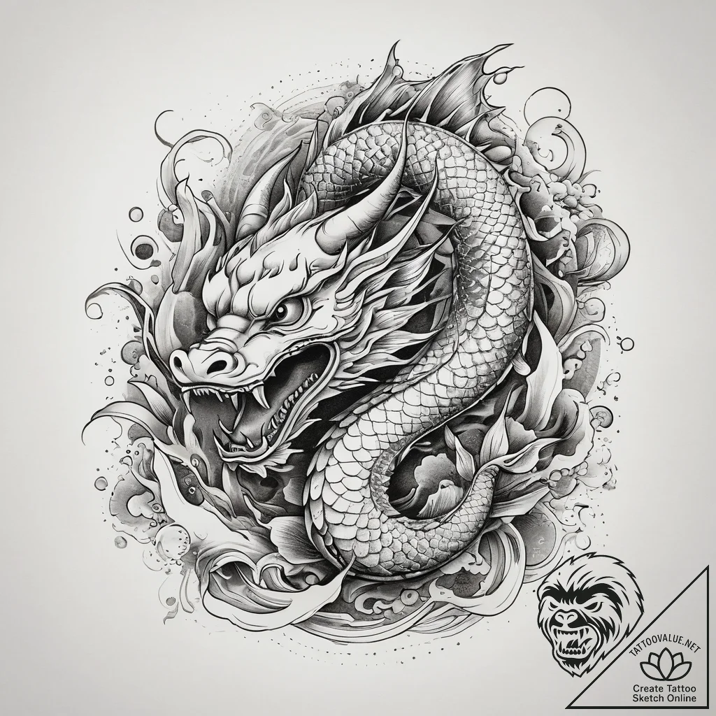 Tattoo sketch white, tattoo sketch design, se... - tattoo sketch (№1759076753_0, 28.09.2025 16:25) — tattoovalue.net