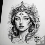 Tattoo sketch holy narrative – tattoo sketch (№1759078309_0, 28.09.2025 16:51) — tattoovalue.net