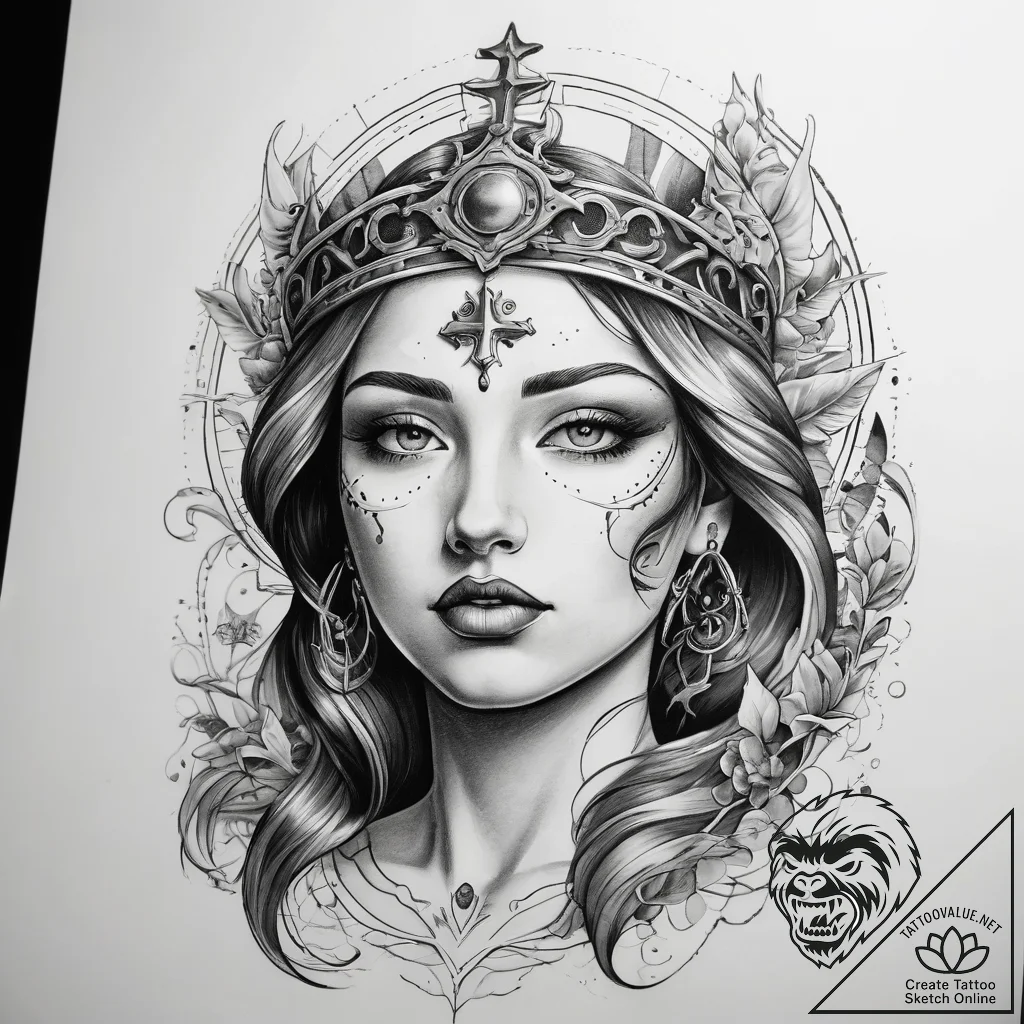 Tattoo sketch holy narrative - tattoo sketch (№1759078309_0, 28.09.2025 16:51) — tattoovalue.net
