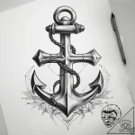 Tattoo sketch anchor – tattoo sketch (№1759080448_0, 28.09.2025 17:27) — tattoovalue.net