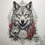 Tattoo sketch leshy with a wolf, tattoo sketc… – tattoo sketch (№1759081234_0, 28.09.2025 17:40) — tattoovalue.net