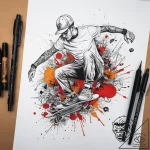 Tattoo sketch skater skate park scene, artist… – tattoo sketch (№1759085137_0, 28.09.2025 18:45) — tattoovalue.net