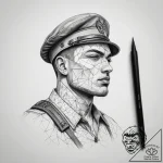 Tattoo sketch soldier with a paper, concept a… – tattoo sketch (№1759087279_0, 28.09.2025 19:21) — tattoovalue.net