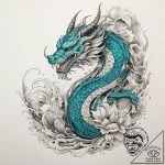 Tattoo sketch turquoise, ink illustration for… – tattoo sketch (№1759087472_0, 28.09.2025 19:24) — tattoovalue.net
