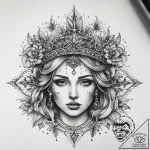 Tattoo sketch tiara, tattoo flash sheet desig… – tattoo sketch (№1759089026_0, 28.09.2025 19:50) — tattoovalue.net
