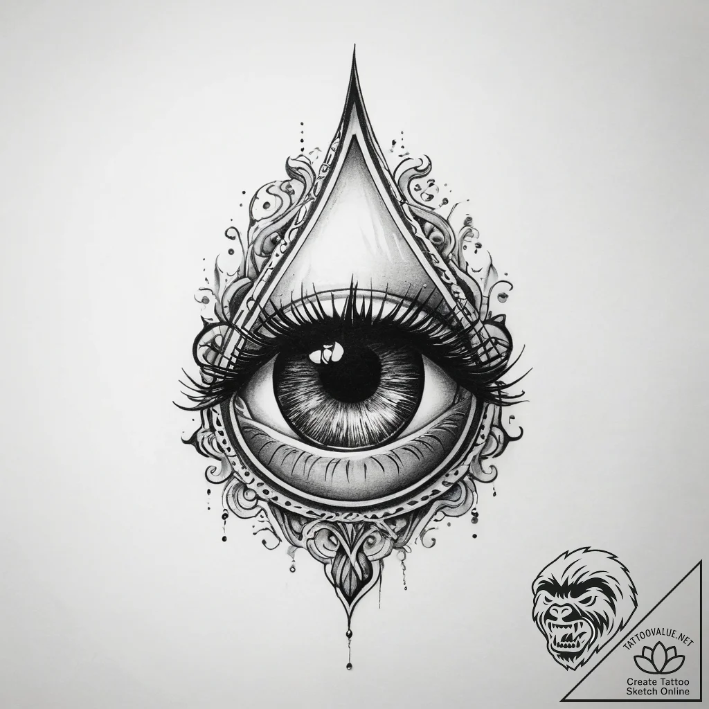 Tattoo sketch emo tear drop - tattoo sketch (№1759089418_0, 28.09.2025 19:56) — tattoovalue.net