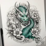 Tattoo sketch green, tattoo line art, black a… – tattoo sketch (№1759090774_0, 28.09.2025 20:19) — tattoovalue.net