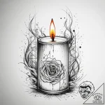 Tattoo sketch candle making a candle and a wi… – tattoo sketch (№1759091162_0, 28.09.2025 20:26) — tattoovalue.net