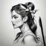 Tattoo sketch hunting a person with a bow – tattoo sketch (№1759092130_0, 28.09.2025 20:42) — tattoovalue.net