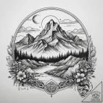 Tattoo sketch mountain range, tattoo flash sh… – tattoo sketch (№1759093291_0, 28.09.2025 21:01) — tattoovalue.net